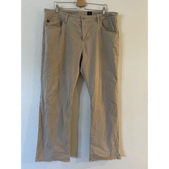 AG Adriano Goldschmied Mens The Protege Pants 34 Straight Leg Beige - Picture 1 of 12